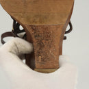 LOUIS VUITTON Pumps Leather Brown LV Auth bs25696-28