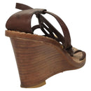 LOUIS VUITTON Pumps Leather Brown LV Auth bs25696-3