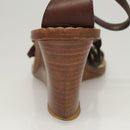 LOUIS VUITTON Pumps Leather Brown LV Auth bs25696-31