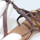 LOUIS VUITTON Pumps Leather Brown LV Auth bs25696-35