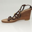 LOUIS VUITTON Pumps Leather Brown LV Auth bs25696-5