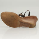 LOUIS VUITTON Pumps Leather Brown LV Auth bs25696-7