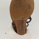 LOUIS VUITTON Pumps Leather Brown LV Auth bs25696-9