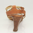 LOUIS VUITTON Pumps Leather Brown LV Auth bs25697-11