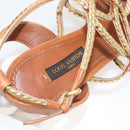 LOUIS VUITTON Pumps Leather Brown LV Auth bs25697-15