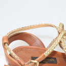 LOUIS VUITTON Pumps Leather Brown LV Auth bs25697-16