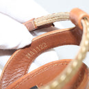 LOUIS VUITTON Pumps Leather Brown LV Auth bs25697-19