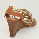 LOUIS VUITTON Pumps Leather Brown LV Auth bs25697-21