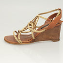 LOUIS VUITTON Pumps Leather Brown LV Auth bs25697-23