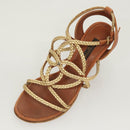 LOUIS VUITTON Pumps Leather Brown LV Auth bs25697-24