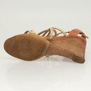 LOUIS VUITTON Pumps Leather Brown LV Auth bs25697-25