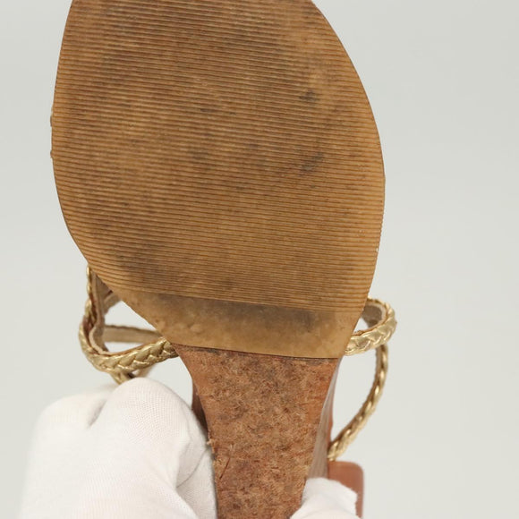 LOUIS VUITTON Pumps Leather Brown LV Auth bs25697