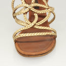 LOUIS VUITTON Pumps Leather Brown LV Auth bs25697-30