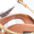 LOUIS VUITTON Pumps Leather Brown LV Auth bs25697-35