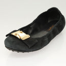 LOUIS VUITTON Pumps Suede Black LV Auth bs25699-17