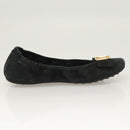 LOUIS VUITTON Pumps Suede Black LV Auth bs25699-19