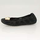LOUIS VUITTON Pumps Suede Black LV Auth bs25699-20