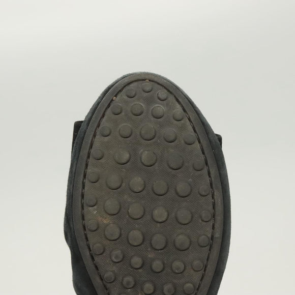 LOUIS VUITTON Pumps Suede Black LV Auth bs25699