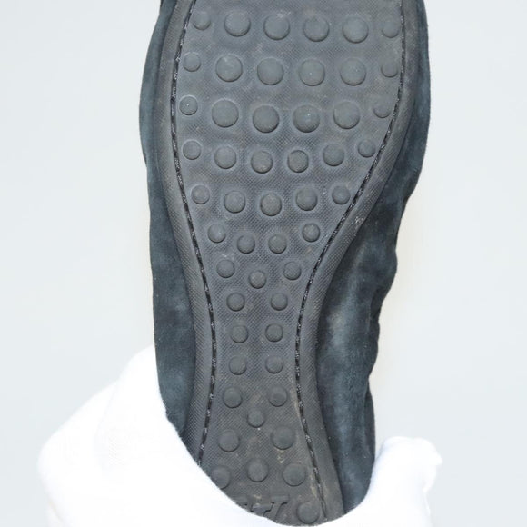 LOUIS VUITTON Pumps Suede Black LV Auth bs25699
