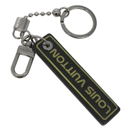 LOUIS VUITTON Porte Cles Tab Key Ring Leather Black MP2211 LV Auth bs25709