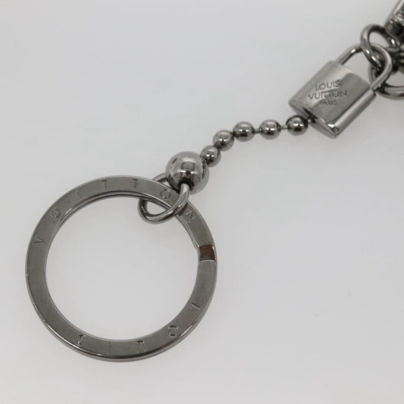 LOUIS VUITTON Porte Cles Tab Key Ring Leather Black MP2211 LV Auth bs25709