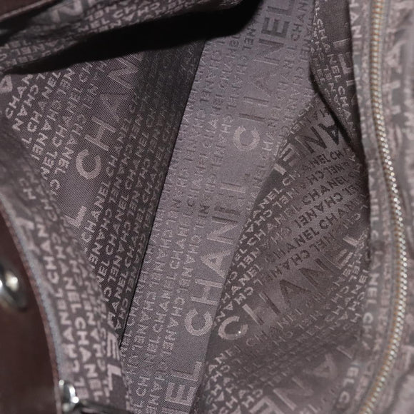 CHANEL Shoulder Bag Caviar Skin Brown CC Auth bs25719