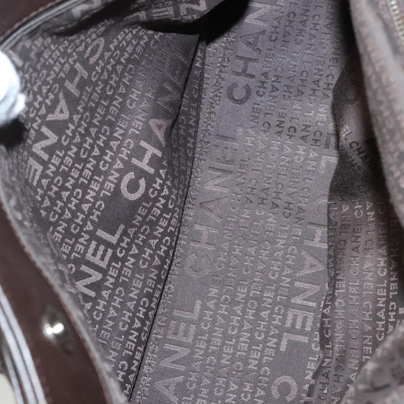 CHANEL Shoulder Bag Caviar Skin Brown CC Auth bs25719