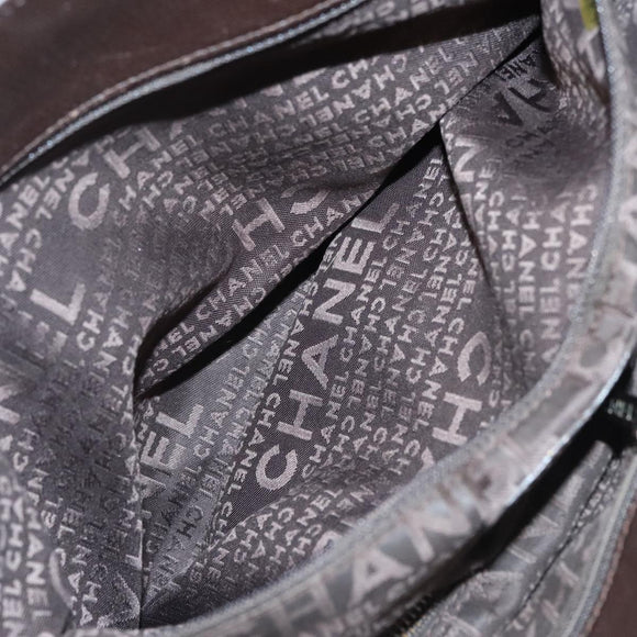 CHANEL Shoulder Bag Caviar Skin Brown CC Auth bs25719