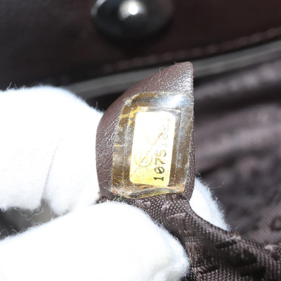 CHANEL Shoulder Bag Caviar Skin Brown CC Auth bs25719