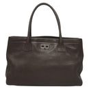 CHANEL Shoulder Bag Caviar Skin Brown CC Auth bs25719-13