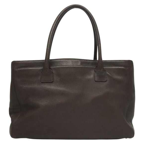 CHANEL Shoulder Bag Caviar Skin Brown CC Auth bs25719