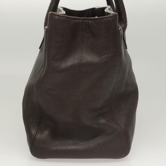 CHANEL Shoulder Bag Caviar Skin Brown CC Auth bs25719