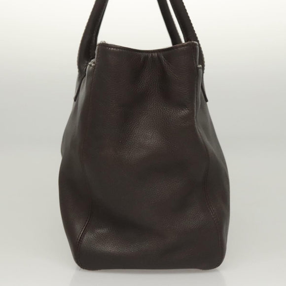 CHANEL Shoulder Bag Caviar Skin Brown CC Auth bs25719