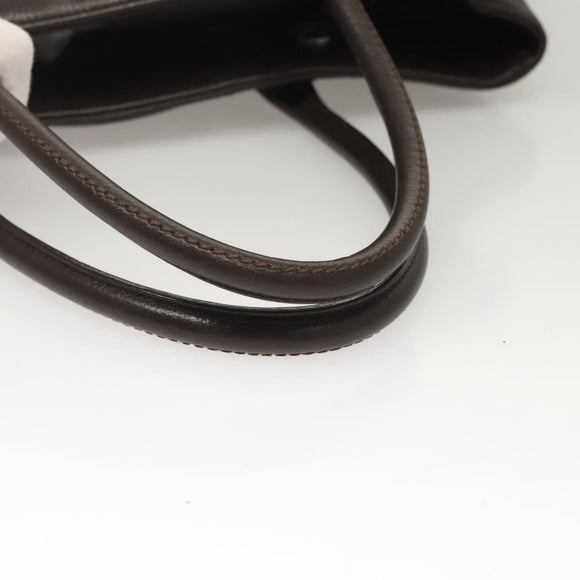 CHANEL Shoulder Bag Caviar Skin Brown CC Auth bs25719