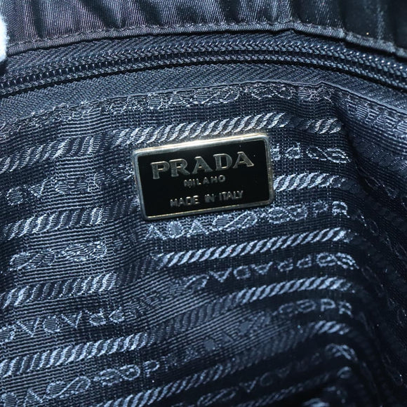 PRADA Shoulder Bag Nylon Black Silver Auth bs25727