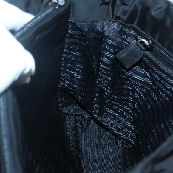 PRADA Shoulder Bag Nylon Black Silver Auth bs25727