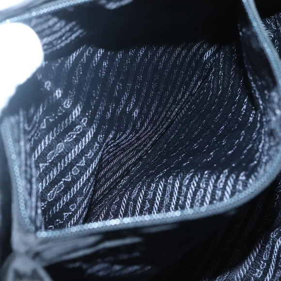 PRADA Shoulder Bag Nylon Black Silver Auth bs25727