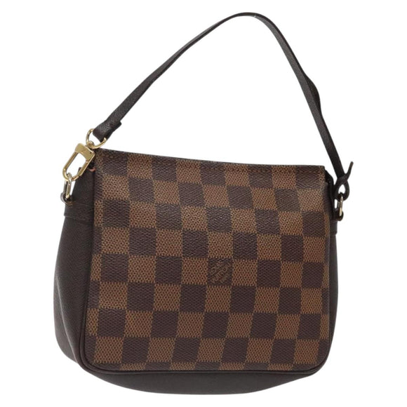 LOUIS VUITTON Damier Ebene Trousse Makeup Pouch N51982 LV Auth bs25736