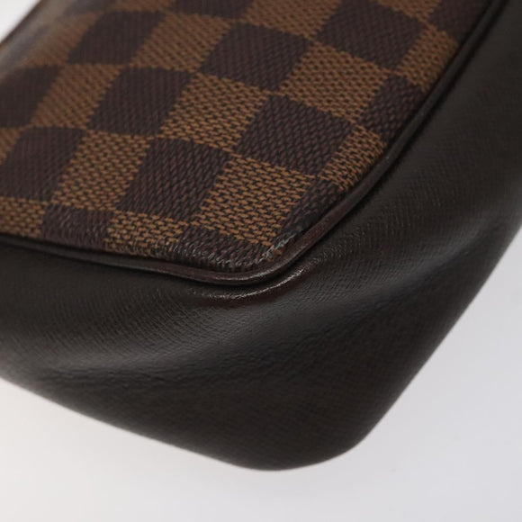 LOUIS VUITTON Damier Ebene Trousse Makeup Pouch N51982 LV Auth bs25736