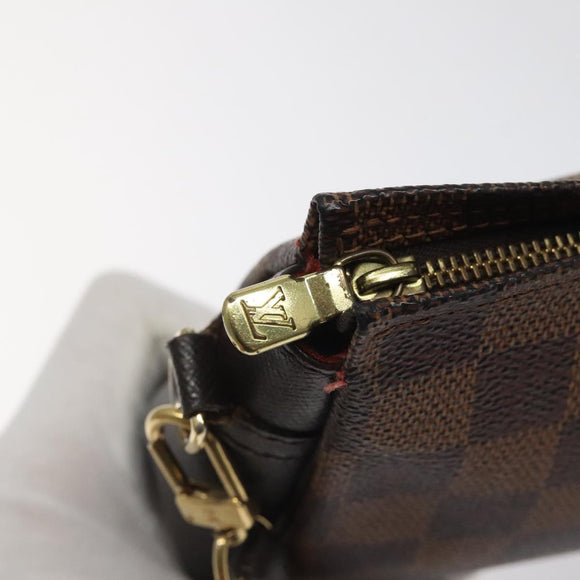 LOUIS VUITTON Damier Ebene Trousse Makeup Pouch N51982 LV Auth bs25736