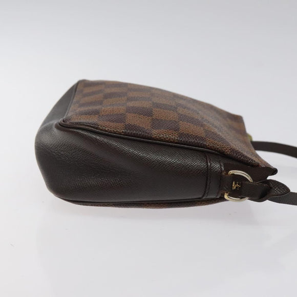 LOUIS VUITTON Damier Ebene Trousse Makeup Pouch N51982 LV Auth bs25736