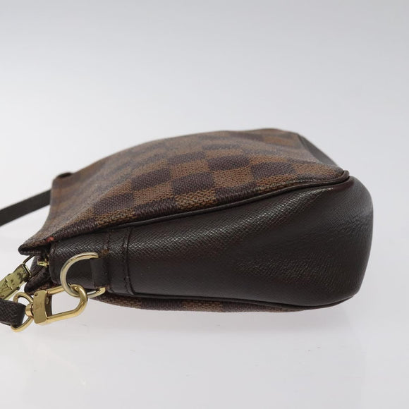 LOUIS VUITTON Damier Ebene Trousse Makeup Pouch N51982 LV Auth bs25736