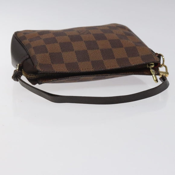 LOUIS VUITTON Damier Ebene Trousse Makeup Pouch N51982 LV Auth bs25736