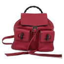GUCCI Bamboo Backpack Leather Outlet Pink 370833 Auth bs25742-13