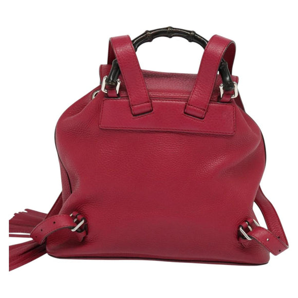 GUCCI Bamboo Backpack Leather Outlet Pink 370833 Auth bs25742