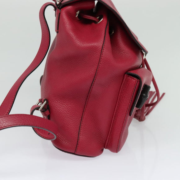 GUCCI Bamboo Backpack Leather Outlet Pink 370833 Auth bs25742