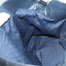 GUCCI Bamboo Hand Bag Canvas 2way Navy Silver 001 1577 Auth bs25743-19