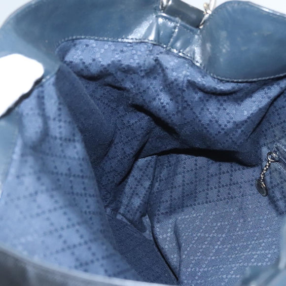 GUCCI Bamboo Hand Bag Canvas 2way Navy Silver 001 1577 Auth bs25743
