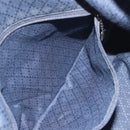 GUCCI Bamboo Handtasche Canvas 2-Wege Navy Silber 001 1577 Auth bs25743-23