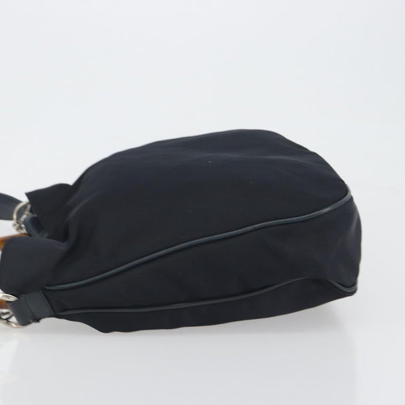 GUCCI Bamboo Handtasche Canvas 2-Wege Navy Silber 001 1577 Auth bs25743